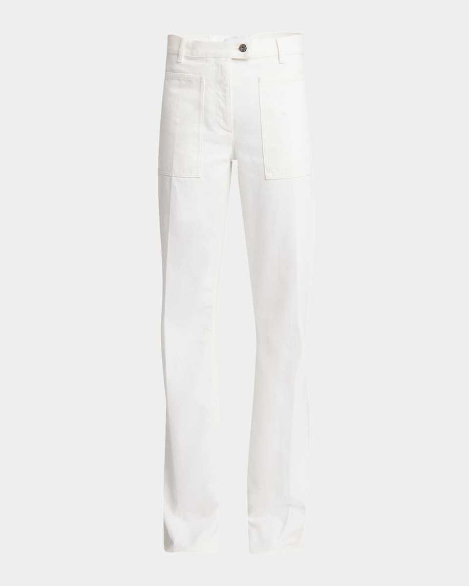 High-Rise Midweight Denim Straight-Leg Pants